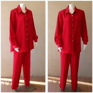 Vintage Red Casual Lounge Set